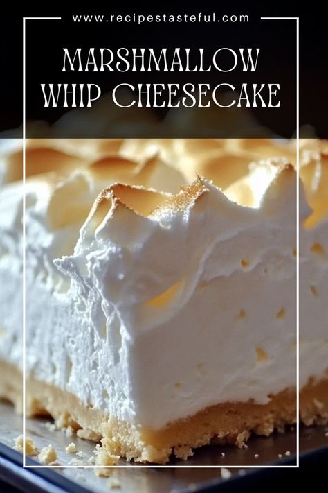 Indulge in this delightful Marshmallow Whip Cheesecake, featuring a creamy filling made with cream cheese and marshmallow fluff, all atop a buttery graham cracker crust. Perfect for any occasion, this no-bake dessert is light, fluffy, and irresistibly sweet! Marshmallow Whip Cheesecake, Marshmallow Fluff Cheesecake, Marshmallow Fluff Desserts, Recipes With Marshmallow Fluff, Marshmallow Fluff Recipes Desserts, No Bake Graham Cracker Crust, Cream Cheese And Marshmallow Fluff, Cream Cheese Fluff, Marshmallow Cheesecake