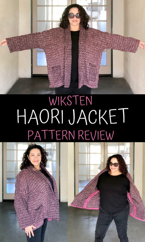 Wiksten Haori Jacket Pattern Review: oversized Haori (not Kimono!) style jacket #sewingpatterns #kimonojacket #haori Kimono Jacket Pattern Free, Wiksten Haori, Haori Pattern, Kimono Jacket Pattern, Quilted Coat Pattern, Upcycle Clothing, Diy Coat, Knit Inspiration, Haori Jacket