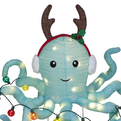 Holiday living led pop up octopus at Lowes.com: Search Results Under The Sea Christmas Decorations, Christmas Under The Sea, Under The Sea Christmas, Christmas Lights Show, Octopus Decoration, Christmas Dorm Decorations, Christmas Octopus, Weird Christmas, Octopus Decor