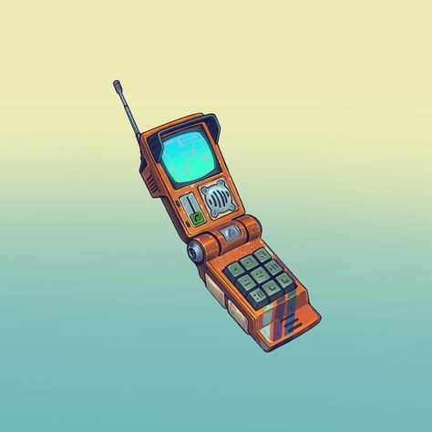 ArtStation - Cell phones, Alexandrin Damascan Creative Department, Sci Fi Props, Props Concept, Props Art, Retro Gadgets, Arte Robot, Arte Cyberpunk, Robot Concept Art, Retro Futuristic