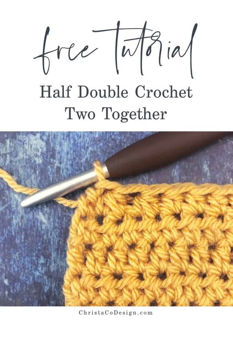 How to Half Double Crochet Two Together {hdc2tog} Tutorial Double Crochet Two Together, Crochet Straight Edges, Hdc Crochet, Simple Sewing Tutorial, Beginning Crochet, Crochet Tips And Tricks, Different Crochet Stitches, Crochet Loom, Half Double Crochet Stitch