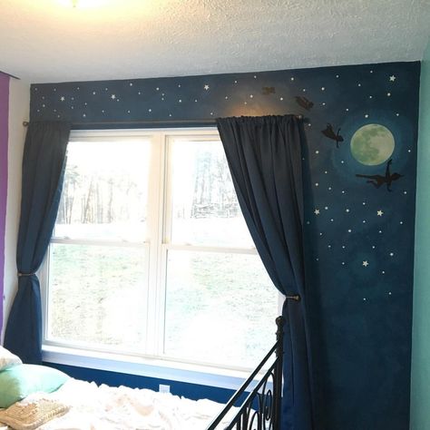 Neverland Bedroom, Peter Pan Room, Peter Pan Bedroom, Nursery Paint, Neverland Nursery, Peter Pan Nursery, Baby Wishes, Nursery Mural, Mural Ideas