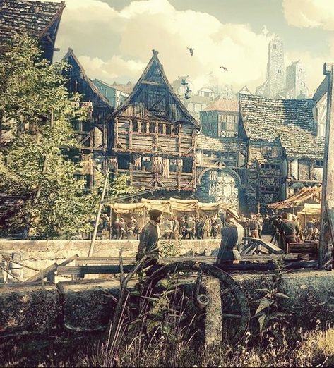 Novigrad/ Fischmarkt Novigrad Witcher, Armor Aesthetic, Game Trailer, Alien Isolation, Vampire Masquerade, Witcher Art, Medieval City, Minecraft Inspiration, Witcher 3