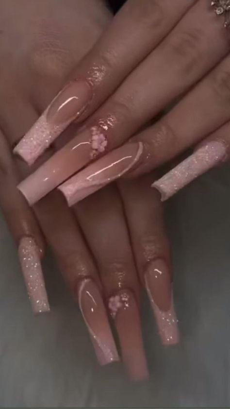 Nails Acrylic Quinceanera, Nails Inspo Coffin, Nail Ideas Designs, Long French Tip, Nails Acrylic Long, Acrylic Nails Homecoming, Quinceanera Nails, Long Acrylic Nail Designs, Drip Nails