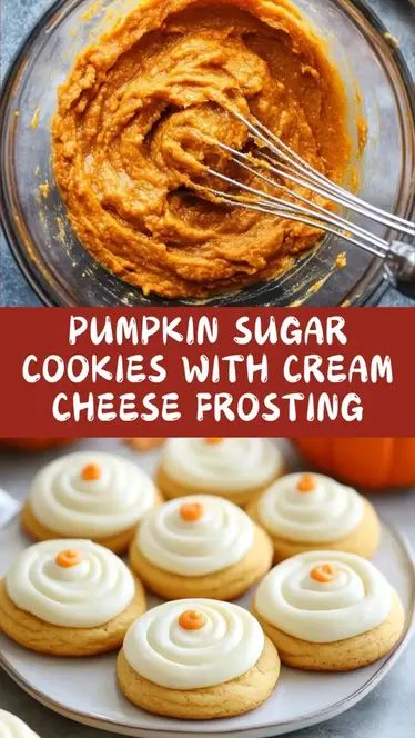 Looking for the ultimate fall cookie recipe? These Pumpkin Sugar Cookies with Cream Cheese Frosting are soft, fluffy, and packed with warm spices. Perfect for cozy fall days or gifting, they’re easy to make and taste like pumpkin-spiced heaven! ���🍁 Don’t forget to save this recipe and share with friends! #PumpkinCookies #FallBaking #CreamCheeseFrosting Sugar Cookies With Cream Cheese, Pumpkin Cookies With Cream Cheese, Cookies With Cream Cheese Frosting, Cookies With Cream Cheese, Fall Cookie Recipes, Whipped Icing, Pumpkin Sugar Cookies, Pumpkin Cookie Recipe, Pumpkin Cookie