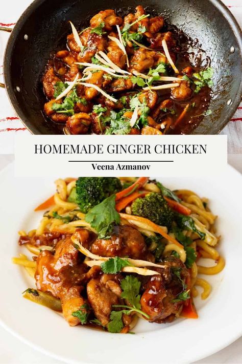 Chinese Ginger Chicken, Ginger Garlic Chicken, Chinese Chicken Dishes, Garlic Ginger Chicken, Ginger Chicken Recipes, Chinese Garlic, Chicken Sauce Recipes, International Dishes, Baking Decorating