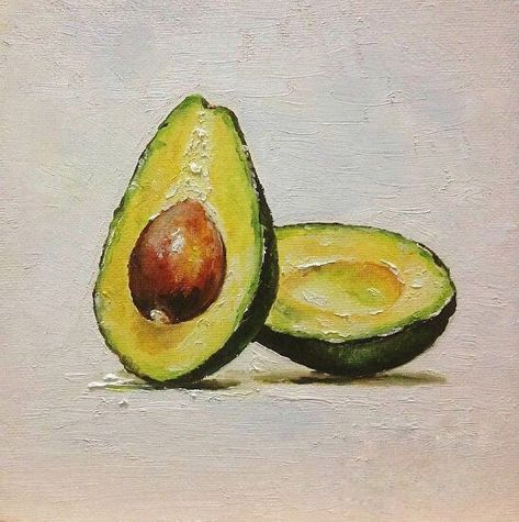 Avocado Painting, Avocado Art, Vegetable Painting, Food Art Painting, Watercolor Fruit, Food Painting, Oil Pastel Drawings, Cat Air, Fruit Painting