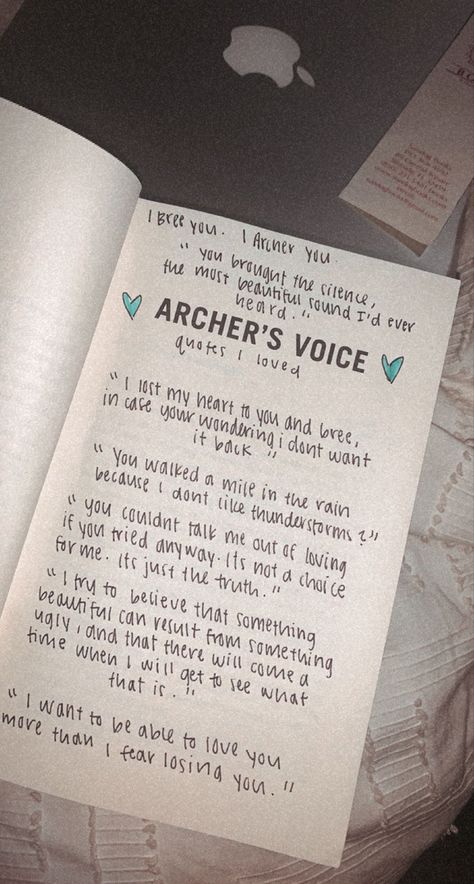 Archer And Bree Fanart, Archers Voice Tattoo, Archers Voice Wallpaper, Archers Voice Aesthetic Wallpaper, Archers Voice Book Annotations, Archers Voice Annotations, Archers Voice Aesthetic Quotes, Archer And Bree, Archers Voice Aesthetic