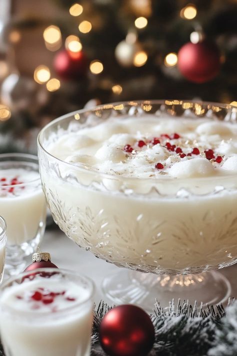 Snow Punch Recipe, White Christmas Punch Nonalcoholic, Snowball Punch, White Christmas Punch, White Punch, Sister Ideas, Christmas Ice Cream, Sweet Tea Recipes, Christmas Drinks Alcohol