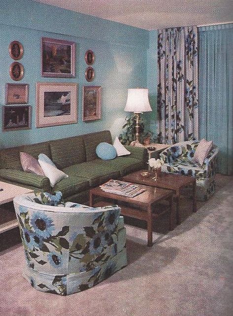 Vintage Home Decorating, 1960s 50s Living Room, 1960s Living Room, Giki Tiki, Sala Vintage, 1960s Home Decor, Retro Rooms, 60s Home, 1960s Home, Mid Century Interior