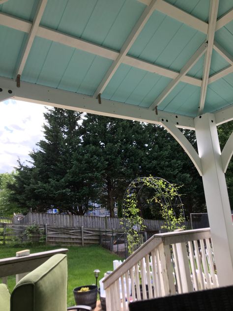 Painted the Costco gazebo Painted Gazebo, Costco Gazebo, Backyard Cabana, Open Gazebo, Pretty Porches, Country Cottage Farmhouse, Large Gazebo, Hot Tub Gazebo, Pool House Designs