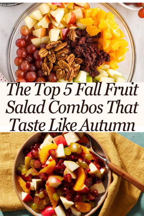 The Top 5 Fall Fruit Salad Combos That Taste Like Autumn in a Bowl Harvest Fruit Salad, Fall Fruit Salads, Fall Fruit Bowl, Autumn Fruit Salad, Pear Fruit Salad, Brunch Fruit Salad, Salad Combos, Fall Fruit Salad, Salad Combinations