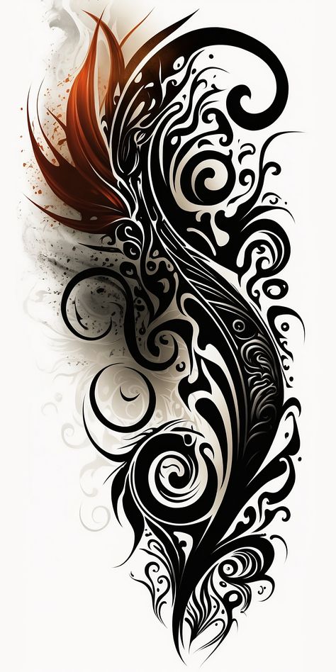 Elongated Tattoo Design, Png Designs Free, Tattoo Background Design, Creative Tattoos For Men, Feather Tattoo Black, Stammestattoo Designs, Dragon Tattoo Drawing, Tattoo Png, Wrap Around Tattoo