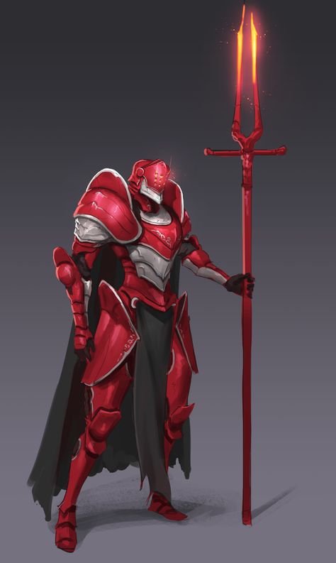 ArtStation - Eva unit 02 medieval redesign, Jeff Chen Team Plasma, 천사와 악마, Eva Unit, Red Knight, Accel World, Knight Art, Knight Armor, Suit Of Armor, Fantasy Armor