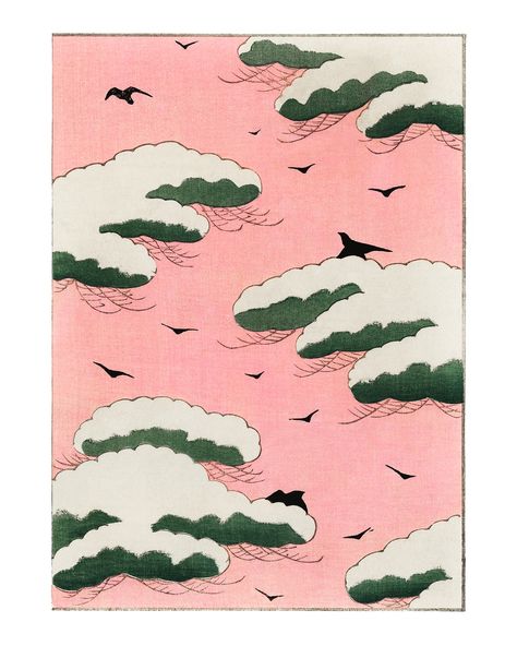 Pink sky vintage illustration by Watanabe Seitei. Digitally enhanced by rawpixel. | premium image by rawpixel.com / HwangMangjoo Japan Illustration, Poster Shop, Japanese Illustration, Online Posters, Paul Gauguin, Japanese Poster, Art Japonais, Japan Design, Japanese Patterns