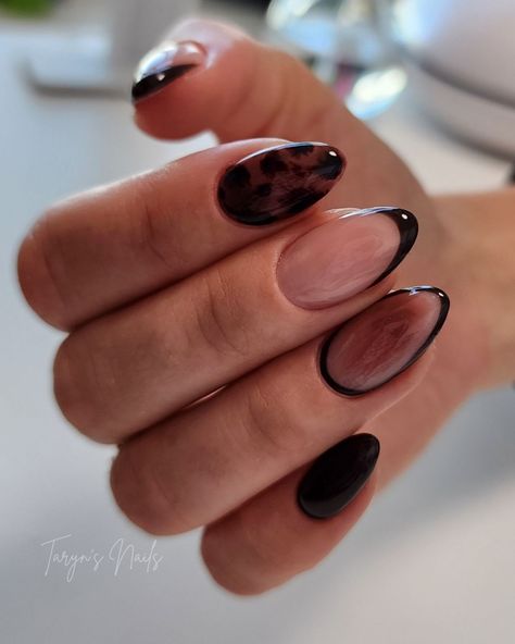 Sheer Black Nails Design, Sheer Black Nails, Moody Nails, Black Nails Design, Dot Nails, Hand Painted Nail Art, Painted Nail Art, Black Nail Designs, Black Nails