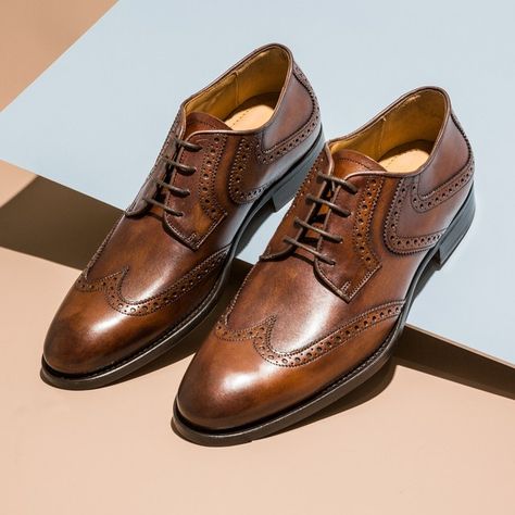 The Best Wingtip Shoes for Work, Weddings, and Everywhere Else | GQ Brown Wingtip Shoes, Mens Wingtip Shoes, Vintage Shoes Men, Brown Formal Shoes, Vintage Dress Shoes, Brown Brogues, Chelsea Shoes, Brown Shoes Men, Gents Shoes