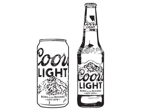 Pbr Tattoo Beer, Cowboy Aesthetic Drawing, Coors Light Mountains Tattoo, Coors Banquet Tattoo, Beer Can Tattoo, Cowboy Doodle Tattoo, Beer Bottle Tattoo, Hippies And Cowboys Tattoo, Brand Tattoo Cowboy