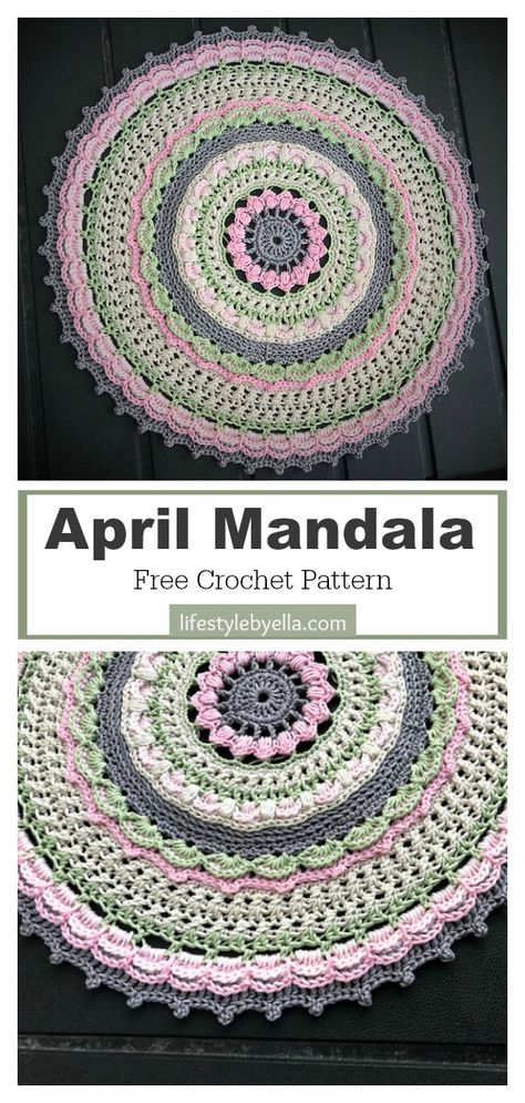 Crochet Mandela Patterns, Mandala Madness Crochet Free Pattern, Free Mandala Crochet Patterns, Crocheting For Beginners, Crochet Patterns Ideas, Tree Skirt Pattern, Crochet Rugs, Handbags Patterns, Elegant Crochet