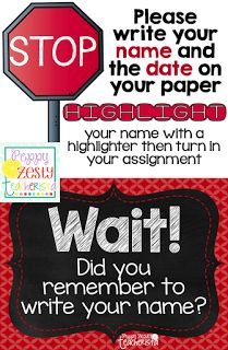 Elementary teacher looking for a classroom management trick to eliminate the no name paper terror! Check out this organizational idea! No Name Papers Classroom, Classroom Template, Organize Classroom, Year Planning, Science Room, Middle School Math Classroom, British Sign Language, Clever Classroom, Classroom Tools