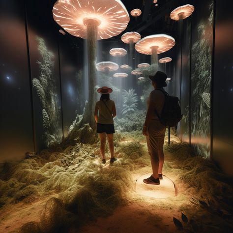 immersive mushrooms, virtual reality demo room Mushroom Art Installation, Immersive Art Experience, Immersive Art Installation, Interactive Design Installation, Immersive Restaurant, Immersive Photography, Immersive Museum, Immersive Projection, Museum Installation