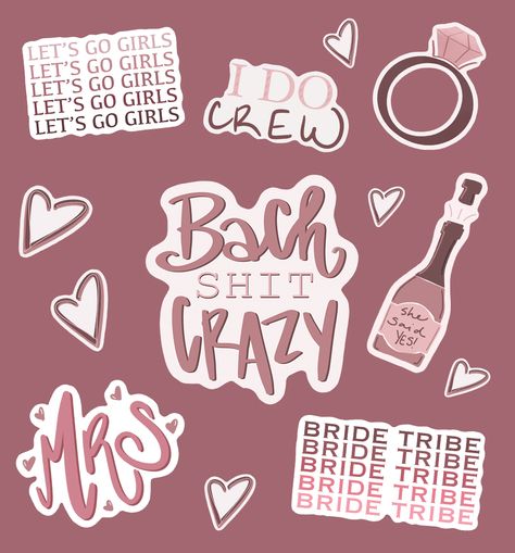 all the stickers needed for a perfect bach sh*t crazy party!! Bachelorette Stickers Funny, Bachelorette Sticker Ideas, Bachelorette Stickers, Bride Stickers, Bachelorette Party Stickers, Go-go Girls, Bride Shower, Bridesmaid Proposal Cards, Scrapbook Stickers Printable