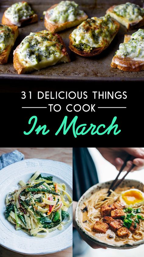 31 Delicious Things To Cook In March Things To Cook, Recipes For Food, Farmers Market Recipes, Seasonal Cooking, Delish Recipes, Buzzfeed Food, Seasonal Food, Seasonal Recipes, Spring Recipes