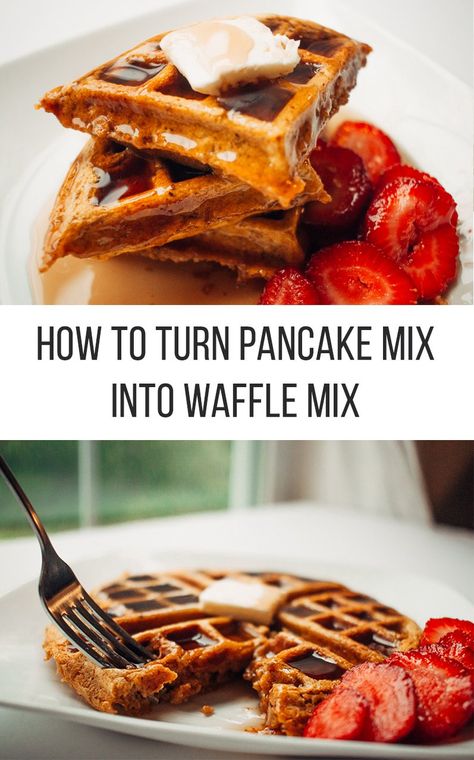 Pancake Mix Waffles, Waffle Mix Recipes, Pancake Mix Uses, Make Waffles, Brunch Foods, Pancake Mix Recipes, Waffle Maker Recipes, How To Make Waffles, Waffles Easy