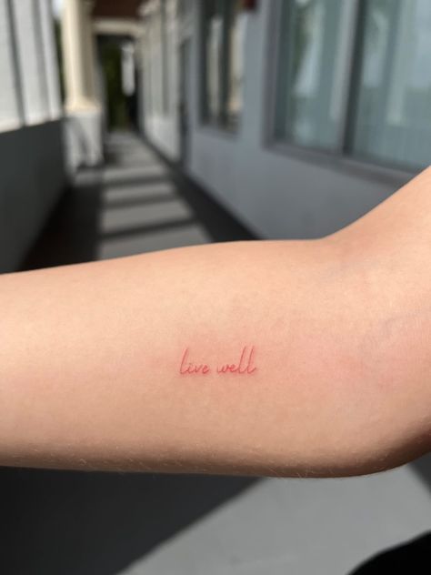 Live well tattoo #smalltattoo #tattooideas #tinytattoo #tinytattoosideas #livewell Live Well Tattoo, Well Tattoo, Wallpaper Ios, Iphone Wallpaper Ios, Minimalist Tattoos, Tat Ideas, Fine Line Tattoos, Small Tattoo, Line Tattoos