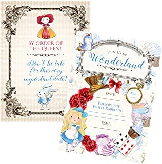 Amazon.com: alice in wonderland party Themed Party Invitations, Welcome To Wonderland, Cartoon Party, 60th Birthday Party Invitations, Pool Party Birthday Invitations, To Wonderland, Princess Birthday Invitations, 60th Birthday Invitations, Unicorn Birthday Invitations