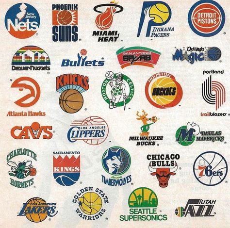 80s & 90s Vibes on Instagram: "🏀 1989 NBA logos. Which one is your favorite? 🏀" Nba Logos, Guerriero Samurai, Ben Wallace, 80s Logo, Golden Warriors, Chicago Bulls Logo, 90s Logos, Jerry West, Bill Russell