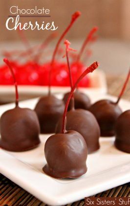 Homemade Reese's Peanut Butter Cup Truffles / Six Sisters' Stuff | Six Sisters' Stuff Heart Healthy Desserts, Chocolate Cherries, Chocolate Covered Fruit, Six Sisters Stuff, Six Sisters, Chocolate Covered Cherries, Cherry Recipes, Valentine Chocolate, Homemade Candies