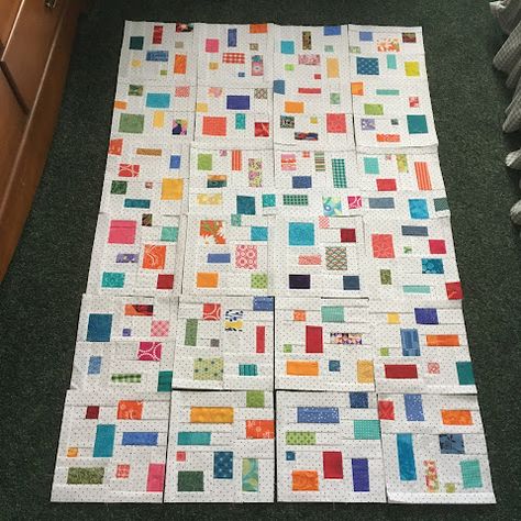 Confetti Quilt Pattern, Crumb Blocks, Artistic Quilts, Scrappy Quilting, Confetti Quilt, Orange Confetti, Car Quilt, Low Volume Quilt, Bra Tips