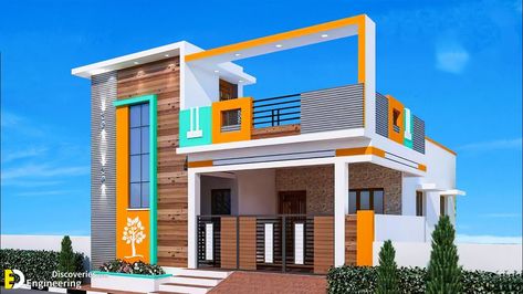 Small House Front Design Elevation, Elevation Designs For House Single Floor, Ground Floor House Elevation, Village House Design Indian, House Front Design Single Floor, Front Elevation Designs Single Floor, Single Floor Front Elevation Designs, Small House Front Elevation, Indian Modern House