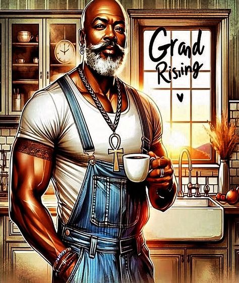 RISING IS A BLESSING Grand Rising Queen, Grand Rising Good Morning, Black Man Cartoon, Grand Rising Quotes, Rising Quotes, Man Day, Black Love Artwork, Rise Quotes, Grand Rising