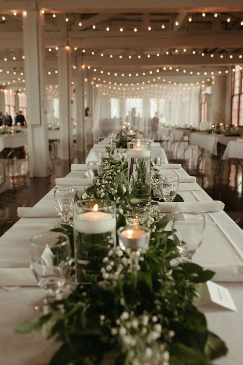 Wedding Ideas Summer, Woodlawn Cemetery, Moody Wedding Photography, Long Table Wedding, Finger Lakes Wedding, Factory Wedding, Wedding Finger, Table Garland, Tafel Decor