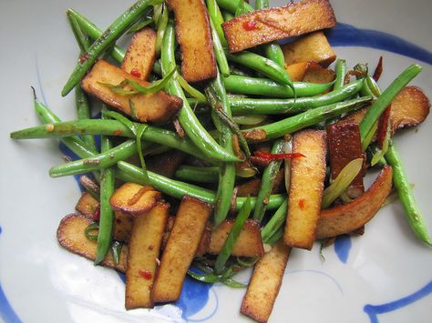 Tofu Green Beans, Dry Fried Green Beans, Stir Fry Green Beans, Stir Fry Greens, Spike Milligan, Dried Tofu, Fried Green Beans, Fried Green, Incredible Edibles