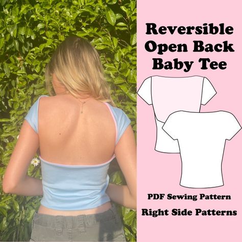 RightSidePatterns - Etsy.de Crop Top Sewing, Top Pattern Sewing, Crop Top Sewing Pattern, Sewing Top, Upcycle Clothes Diy, Sewing Projects Clothes, Top Sewing, Diy Clothes Design, Couture Mode