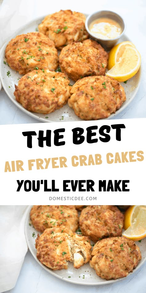 Air Fryer Crab Cakes, Air Fryer Crab, Lump Crab Meat, Crab Cake Recipe, Lump Crab, Air Fryer Recipe, Air Fryer Oven Recipes, Crab Cake, Air Fry Recipes