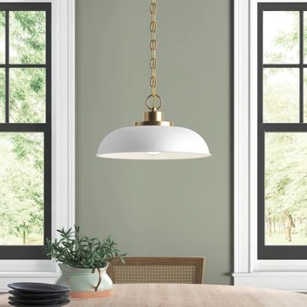 Birch Lane™ Eddy 1 - Light Single Dome Pendant | Wayfair Burnished Brass, Nursery Furniture Sets, Living Table, Hanging Pendant, Loft Style, Flexible Design, Lamp Sets, Birch Lane, Flush Mount Lighting