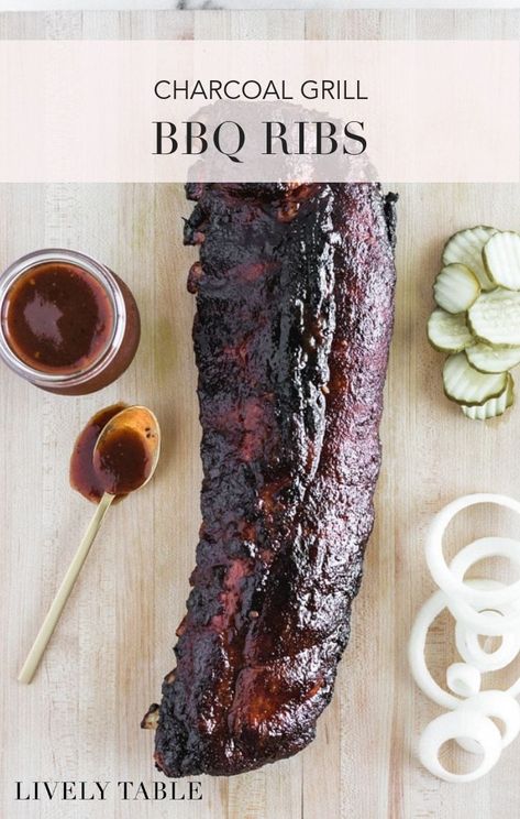 Grilled Bbq Ribs On Charcoal Grill, Bbq Ribs On The Grill Charcoal, Ribs On The Grill Charcoal, Ribs On Charcoal Grill, Grilled Ribs Charcoal, Charcoal Bbq Recipes, Grilled Bbq Ribs, Charcoal Grill Recipes, Grilled Baby Back Ribs