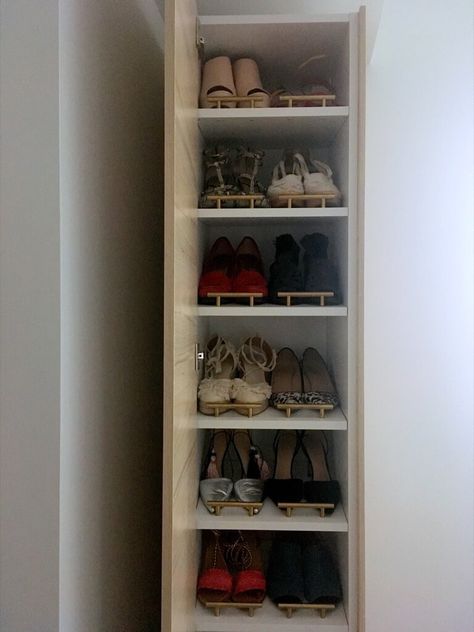 DIY Shoe cabinet tall and narrow for the entryway Ikea Shoe Storage, Shoe Storage Hacks, Ikea Sektion, Ikea Shoe Cabinet, Ikea Shoe, Storage Ikea, Narrow Shoe Rack, Diy Shoe Storage, Diy Shoe Rack