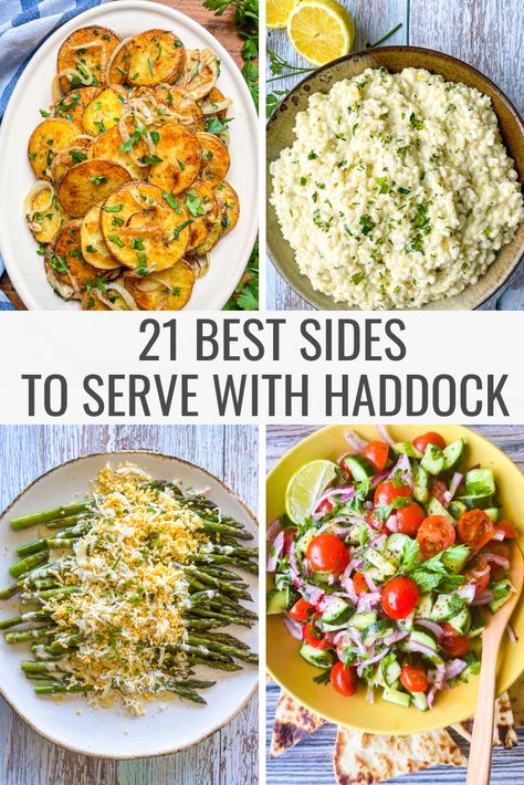 Haddock Dinner Ideas, Haddock And Rice Recipes, Fish Rice And Veggies, Haddock Side Dishes, Sides For White Fish, Haddock Dinner Recipes, Fresh Haddock Recipes, Side Dishes With Fish Dinner, Side Dishes For Baked Fish