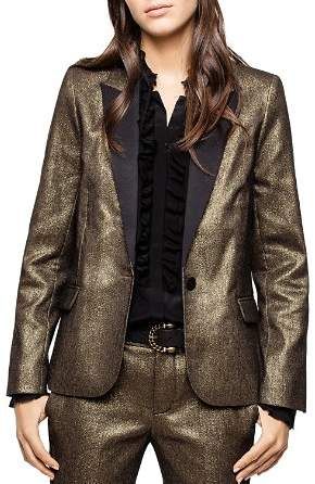 Zadig & Voltaire Victor Metallic Blazer#affiliatelink Gold Blazer, Metallic Jacket, Ramy Brook, Zadig And Voltaire, Jacket Blazer, Shawl Collar, Inc International Concepts, Blazers For Women, Boot Shoes Women