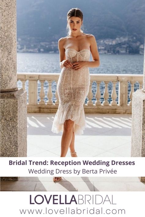 Best reception bridal dresses & after party dresses for outfit change, or brides who want two wedding looks. Lovella Bridal is a luxury wedding dress boutique in Los Angeles, CA. Shop wedding dresses, bridal gowns, veils & hair accessories, plus size, lace, a line, off the shoulder, sleeves, beach, destination, short, reception & unique wedding dress styles. Bridal dress designers include Berta, Zuhair Murad, Ines Di Santo & more. Visit our Los Angeles area boutique for your dream wedding dress. Wedding Dress Berta, Short Bridal Dresses, Wedding Reception Dresses, Best Wedding Reception, Chic Bridal Gown, Slip Wedding Dress, Short Bridal Dress, Reception Bridal Dress, Berta Wedding Dress