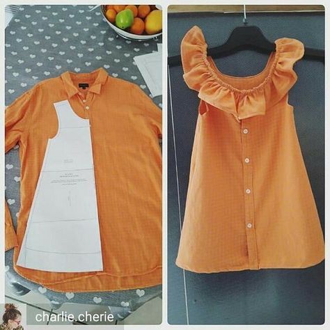 Shirt Dress Diy, Projek Menjahit, Baby Clothes Patterns Sewing, Sewing Baby Clothes, Upcycle Clothes Diy, Sewing Kids Clothes, Diy Baby Clothes, Sew Ins, Diy Vetement