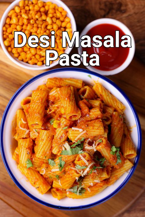 masala pasta recipe | indian style pasta recipe | indian desi pasta recipes Pasta Recipes Vegetarian Indian, Desi Pasta, Veg Pasta Recipes, Indian Style Pasta, Pasta Indian Style Recipe, Cheesy Pasta Sauce, Lunch Recipies, Masala Pasta, Pasta Indian Style