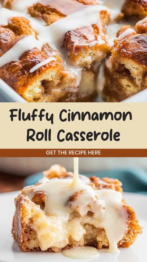 Indulge in the ultimate comfort food with this delicious cinnamon roll casserole. This easy-to-make dish is perfect for breakfast or brunch, satisfying all your cravings with its sweet, gooey goodness. The warm aroma of cinnamon will fill your kitchen as you bake this mouthwatering creation to golden perfection. Whether you're hosting a special occasion or simply want to treat yourself, this cinnamon roll casserole is sure to impress your taste buds and leave you craving for more. Breakfast Casserole Sourdough, Breakfast Casserole Sweet Easy, Make Ahead Breakfast Casserole Sweet, Cinnamon Bun Casserole Pillsbury, Easy Dessert Casserole, Christmas Breakfast Dessert Ideas, Cinnamon Roll Casserole No Eggs, Four Layer Cinnamon Roll Snowflake, Banana Pudding Cinnamon Rolls