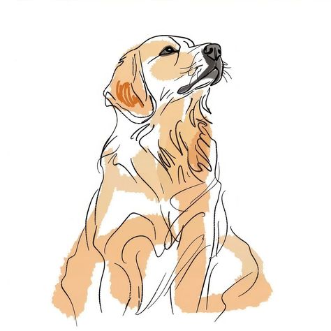 Golden retriever doodle drawing animal mammal. | free image by rawpixel.com Easy Golden Retriever Drawing, Golden Retriever Drawing Cartoon, Golden Retriever Doodle, Retriever Drawing, Golden Retriever Drawing, Drawing Animals, Dog Cartoon, Art How, Cartoon Dog