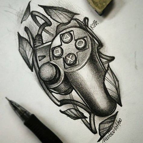 Playstation Tattoo, Christus Tattoo, Pokemon Tattoos, Pokemon World, Gamer Tattoos, Image Dbz, Cool Tattoo Drawings, Geniale Tattoos, Tattoo Stencil Outline